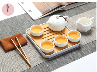 Travel tea set set portable bag ceramic express cup one pot two or four cups sim