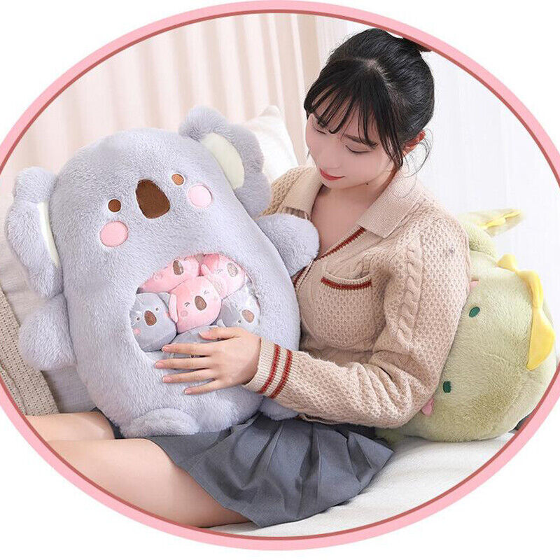 6pcs Plush Toy Inside Cute Cartoon Pillow Bag Animals Toy Cushion Kids Gifts