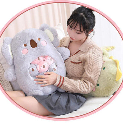 6pcs Plush Toy Inside Cute Cartoon Pillow Bag Animals Toy Cushion Kids Gifts