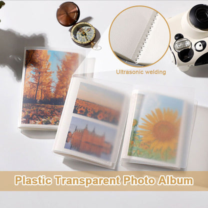 2x Transparent Photo Album Holds Mini Photo Card Ticket Collection Bag Book Gift