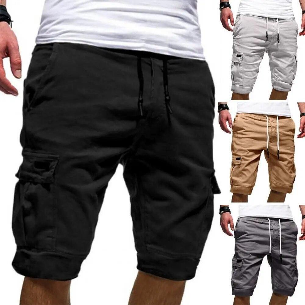 Mens Cargo Shorts Pants Casual Chino Fashion Summer 6-Pockets Beach Trousers