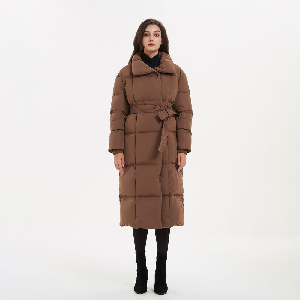 Thick Parkas Women Covered Button Coats Women Belt Long Cotton Jackets Ladies