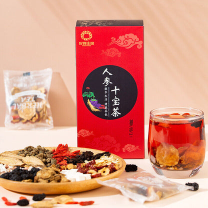Ginseng Maca 150g/10bags 10 Kinds of Herbs Tea Wolfberry Burdock Root Mulberry