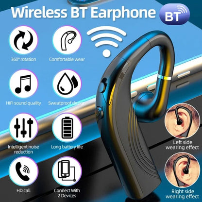 Bluetooth 5.0 Earpiece Wireless Headset Noise Cancelling Earbuds Driving Trucker