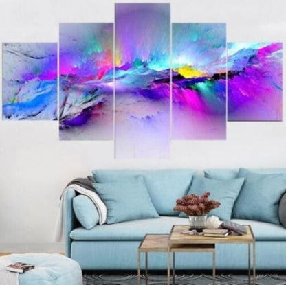 5Pcs Wall Art Canvas Painting Picture Home Decor Modern Abstract Colour Splash