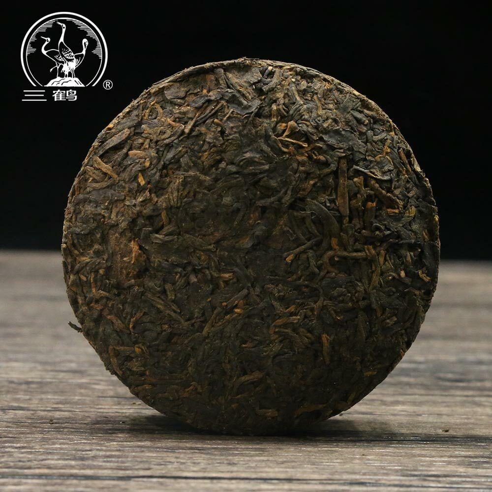 Three Cranes Sanhe 2014 "0207" Liu Bao Tea Cake Dark Tea Heicha 100g