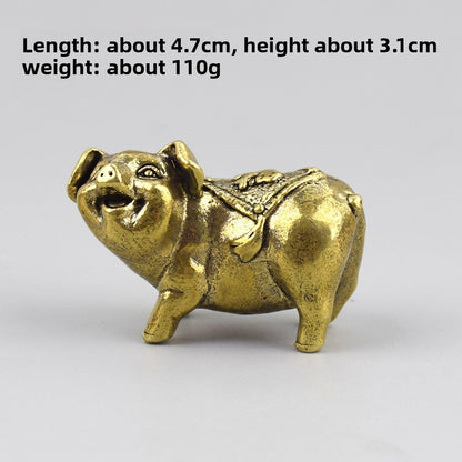 1Pc Retro Brass Twelve Chinese Zodiac Ornament Desktop Handicraft Tea Pet