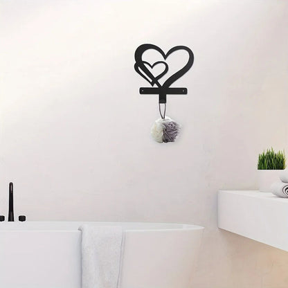 1pc Creative Heart Wall Mounted Multi-Purpose Hooks - Ideal For Organizing Keys