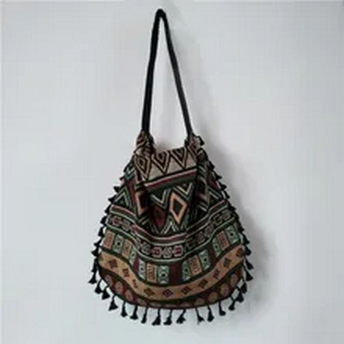 Vintage Shoulder Bag Tassel Boho Gypsy Fringed Handbags Open Bags 43*2*40 Cm 1PC