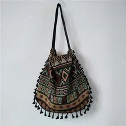 Vintage Shoulder Bag Tassel Boho Gypsy Fringed Handbags Open Bags 43*2*40 Cm 1PC