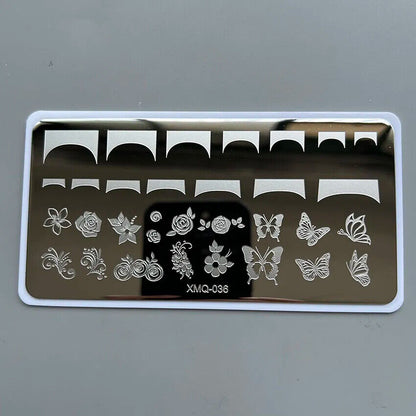 Nail Art Tool Metal Stamping Plate Manicure Kit French Design Accessories 6x12cm