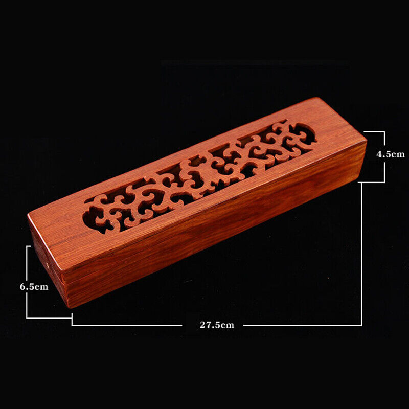 Wooden Stick Incense Burner Hollowed Box Holder Case for Yoga Spa Tea Ceremony