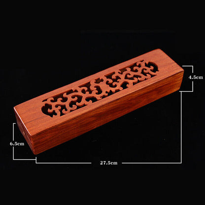 Wooden Stick Incense Burner Hollowed Box Holder Case for Yoga Spa Tea Ceremony