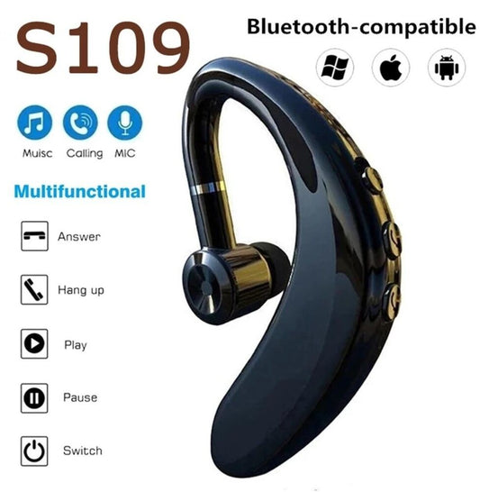 Wireless Bluetooth 5.0 Earpiece Headset Driving Trucker Earbuds Noise Cancelling