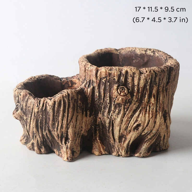 Cement Made Rustic Bonsai Pot Indoor/Garden Shallow Flower Pots Small Large
