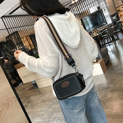 Vintage Printing Wide Strap Crossbody Bags Women Lady Shoulder Bag
