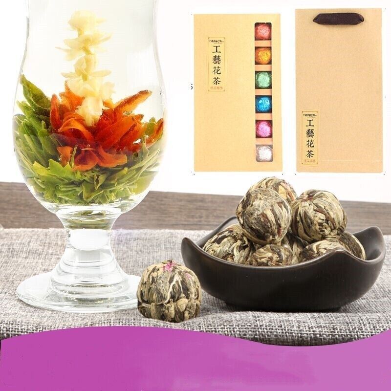 18pcs Handmade Blooming Flower Tea Blooming Tea Flowers Balls Green Tea Gift Box