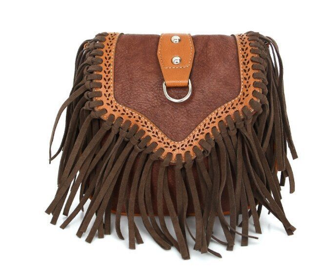 Bohemian Bag Spirit Tassel Crossbody Purse Retro Shoulder Bag 20*18*9 CM Canvas