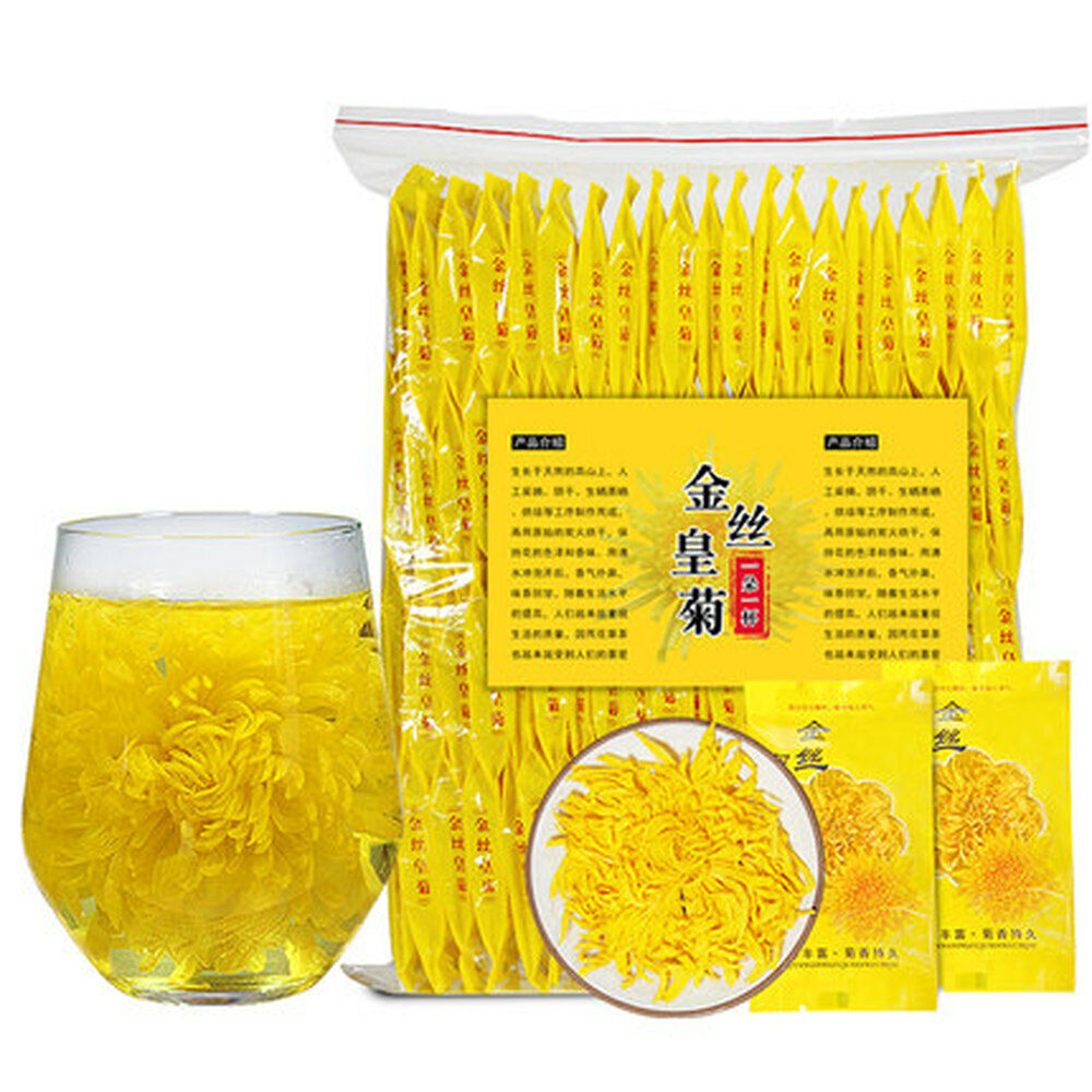 100pcs Emperor Chrysanthemum Tea Bags Giant Golden JU HUA Big Blooming Tea