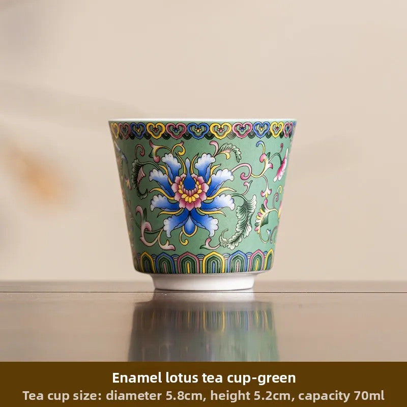70Ml enamel color teacup ceramic master cup personal cup household tea set -