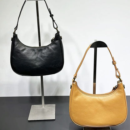 Cowhide Armpit Dumpling Bag Fashionable Versatile Leather Shoulder Handheld Bags
