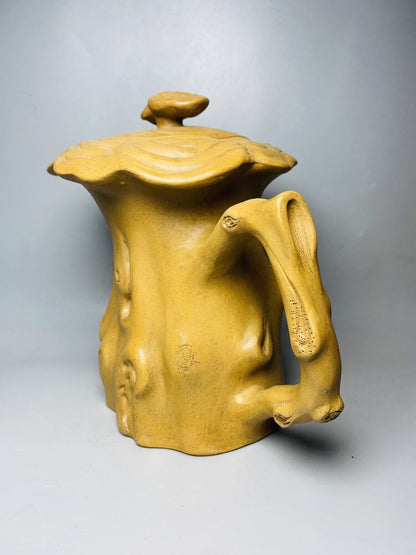 Vintage Chinese Yixing Purple Clay Teapot Zisha Ceremony Carving Collectible Art