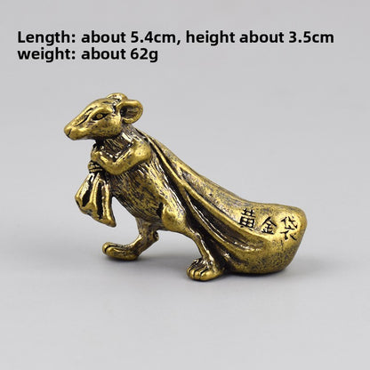 1Pc Retro Brass Twelve Chinese Zodiac Ornament Desktop Handicraft Tea Pet