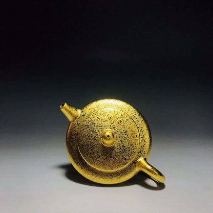 vintage chinese yixing purple clay teapot zisha gold gilding collection rare art