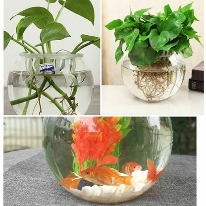 Goldfish Bowl Desktop Round Aquarium 2.8/4L Transparent Plastic Plant Fish Tanks