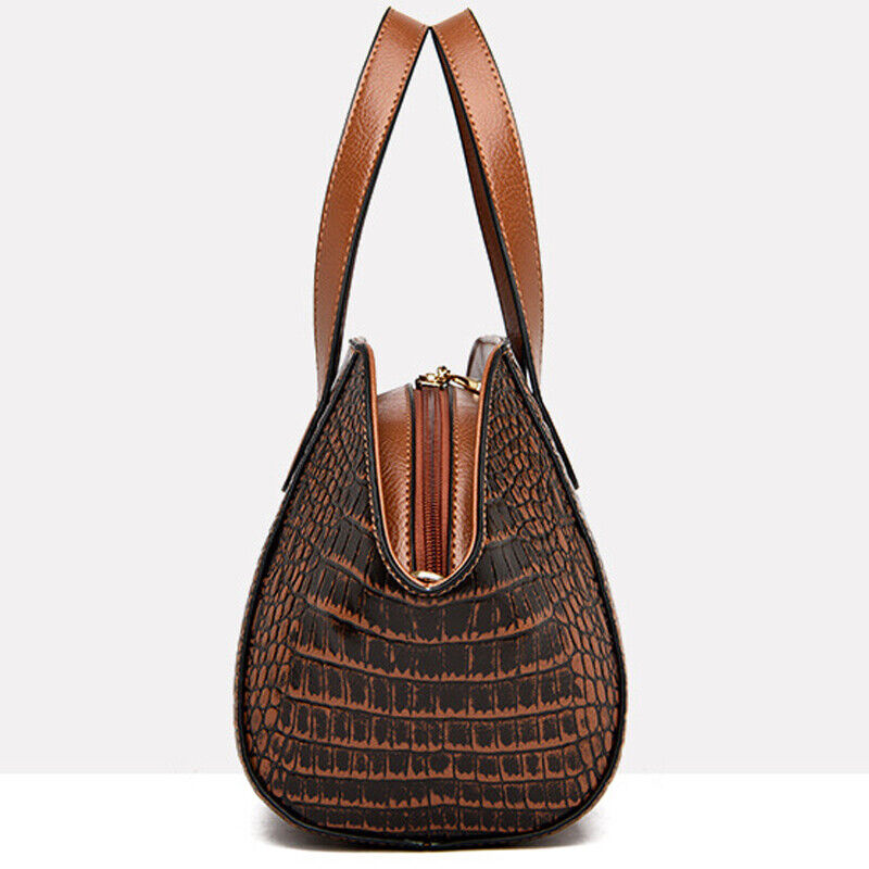 Women's Leather Crocodile Handbags Satchel Tote Sling Shoulder Bag Crossbody Bag
