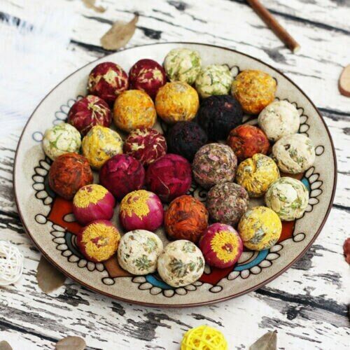 Handmade 10 Type Chinese Yunnan Mix Blooming Tea Ball Flowering Buds 500g