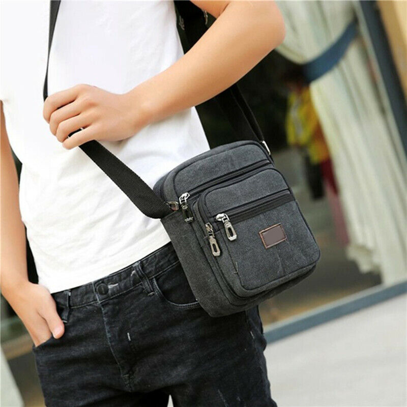 Retro Shoulder Bag Flip Casual Messenger Canvas Fashion Zipper Multifunctional