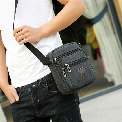 Retro Shoulder Bag Flip Casual Messenger Canvas Fashion Zipper Multifunctional