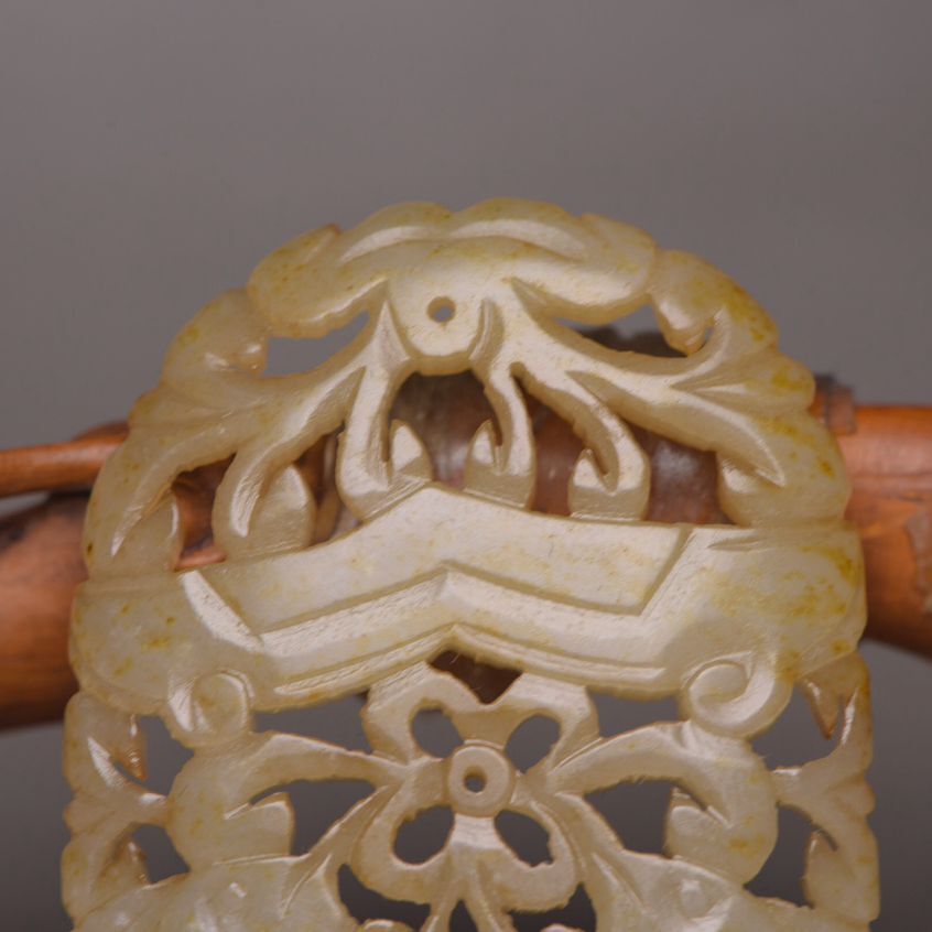 Antique Chinese Natural Hetian Jade Carving Pair Fish Statue Exquisite Pendant