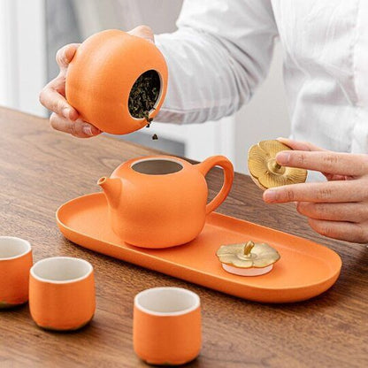 Persimmon Ceramic Teapots Personalization Gongfu Tea Pot 175ml