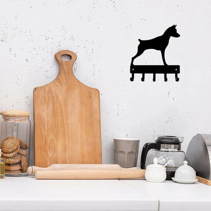 Miniature Pinscher - Key Rack Hook Up Iron Crafts Rack- Pendant Wall Art Decor