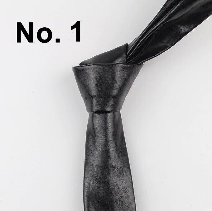 Men's Fashion Leather Patchwork Ties 144x5.5cm Wedding Party Women Adult Necktie