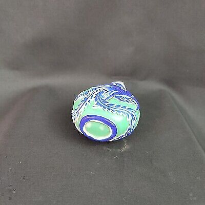 vintage chinese snuff bottle blue phoenix statue carving peking glass glaze fine