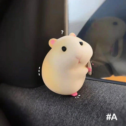 Car Dashboard Ornament Mini Hamster Figurine Auto Interior Decor Accessories 1pc