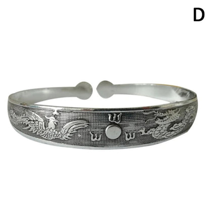 1-Pack Vintage Elephant Flower Collection Bracelets Charming Elegant Round -