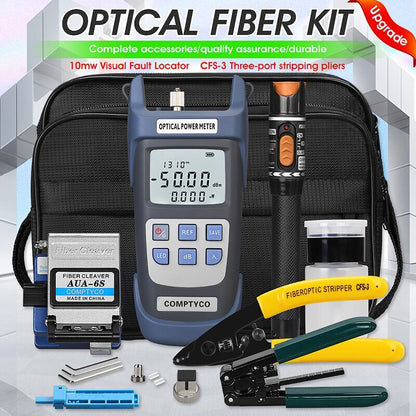 FTTH Fiber Optic Tool Kit Fiber Cleaver Optical Power Meter Visual Fault Locator