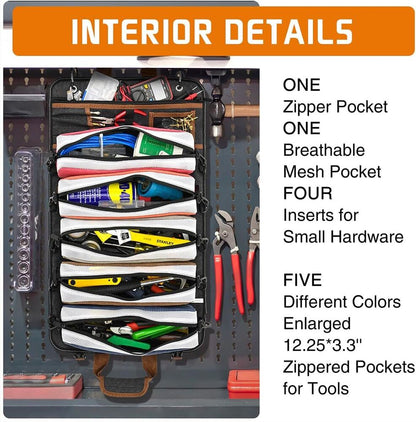 Roll Up Tool Bag Organizer 5 Detachable Bags Portable Outdoor Gear Hand Tools