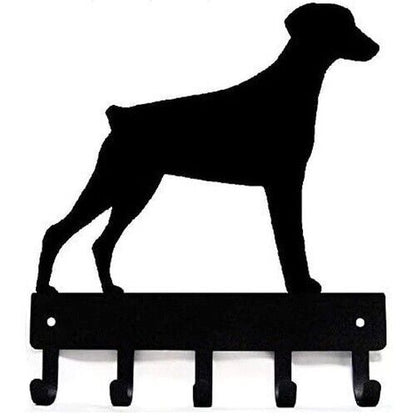 Doberman Dog Key Rack Hanger Wall mounted Hook up Artwork Shape decoration