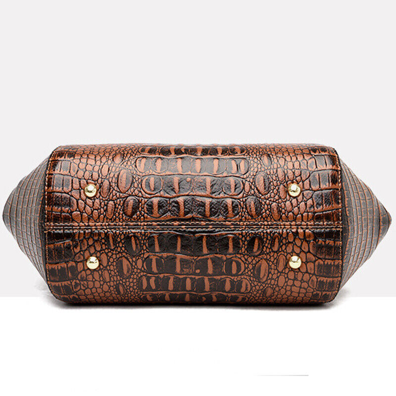 Women's Leather Crocodile Handbags Satchel Tote Sling Shoulder Bag Crossbody Bag