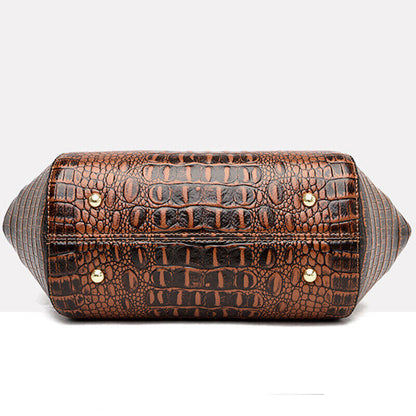 Women's Leather Crocodile Handbags Satchel Tote Sling Shoulder Bag Crossbody Bag