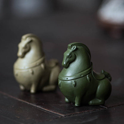 Horse Statue Handmade Tea Pet Home Decoration Yixing Zisha Tea Play Small Size