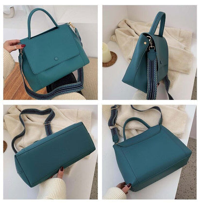 PU Leather Women Handbag High Winter Shoulder Crossbody Bag Travel Lady Blue Bag
