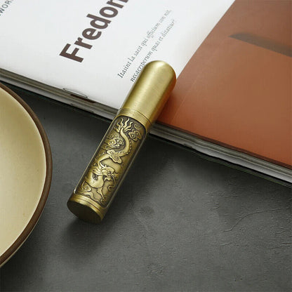 Toothpick Holders Portable Metal Lid Chinese Style Needle Storage Case 8.5x1.7cm