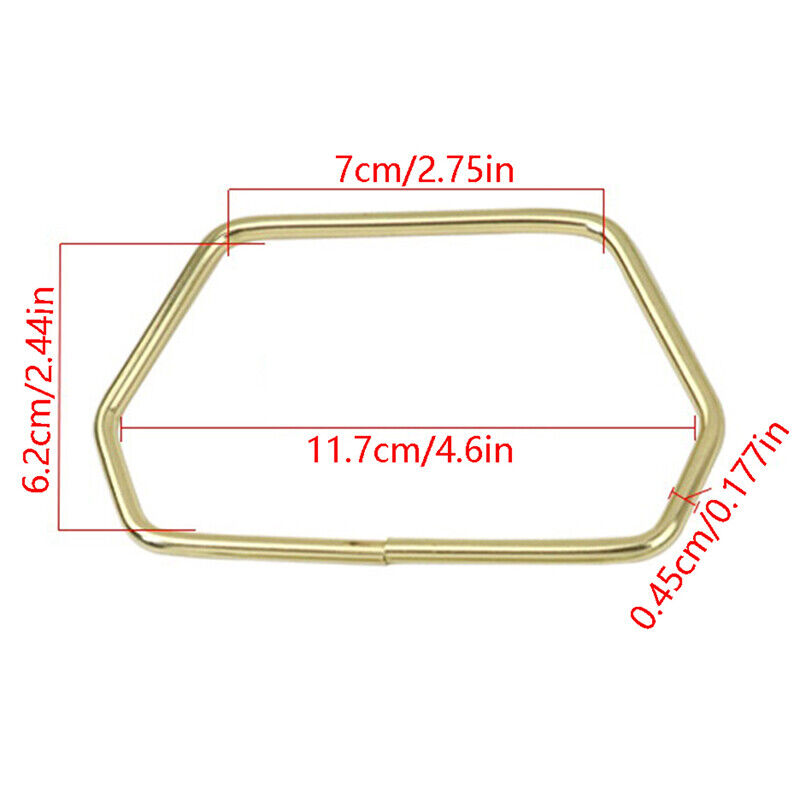 Hexagonal Trapezoid Metal Handle For Handbags Luggage Hardware DIY Bag Accessory