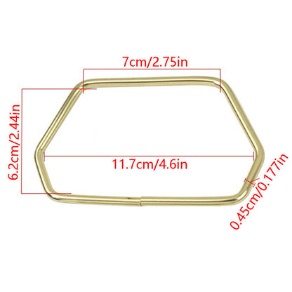 Hexagonal Trapezoid Metal Handle For Handbags Luggage Hardware DIY Bag Accessory